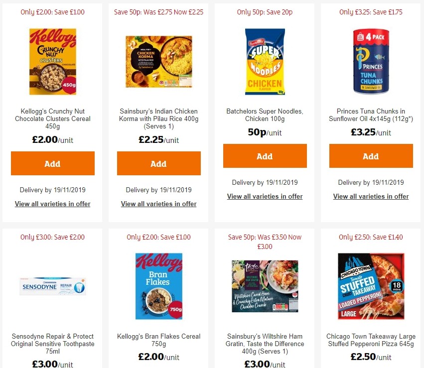 Sainsbury's Offers from 8 November