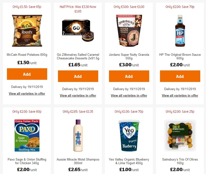 Sainsbury's Offers from 8 November