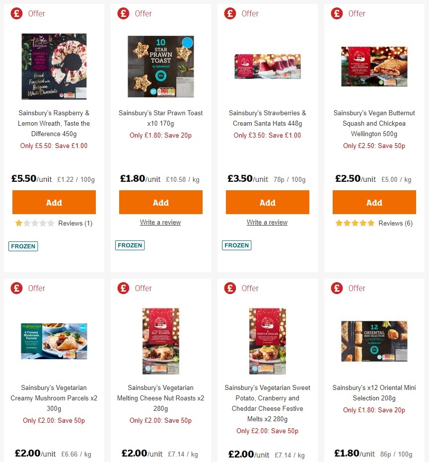 Sainsbury's Offers from 13 December