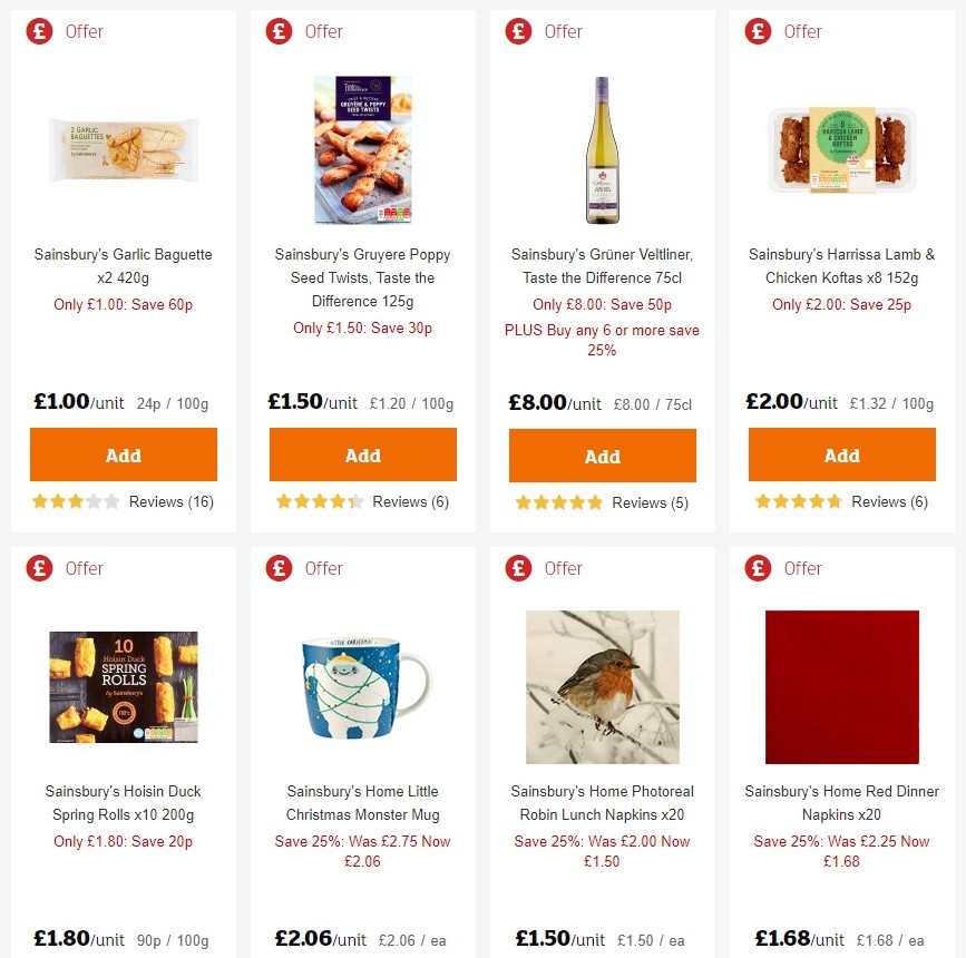 Sainsbury's Offers from 13 December