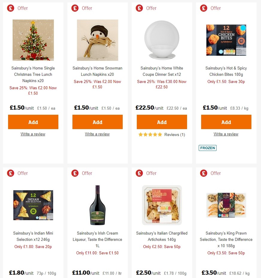 Sainsbury's Offers from 13 December