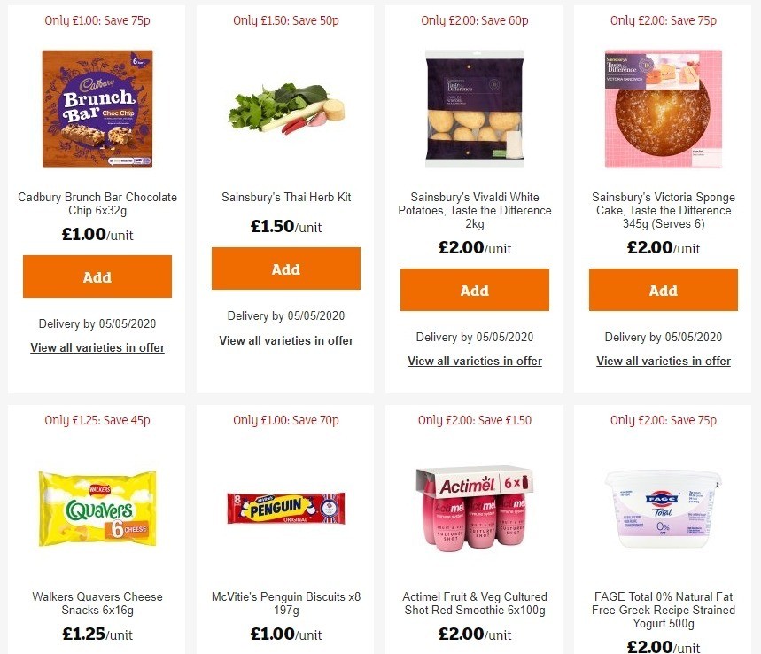 Sainsbury's Offers from 1 May