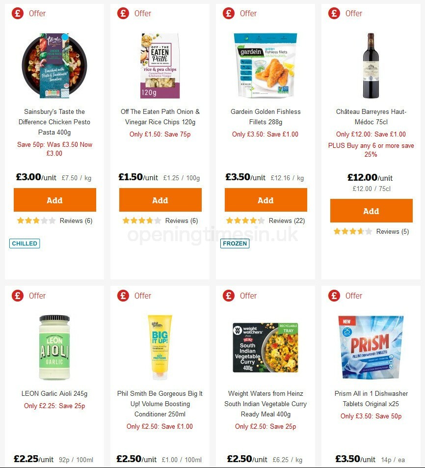 Sainsbury's Offers from 23 October