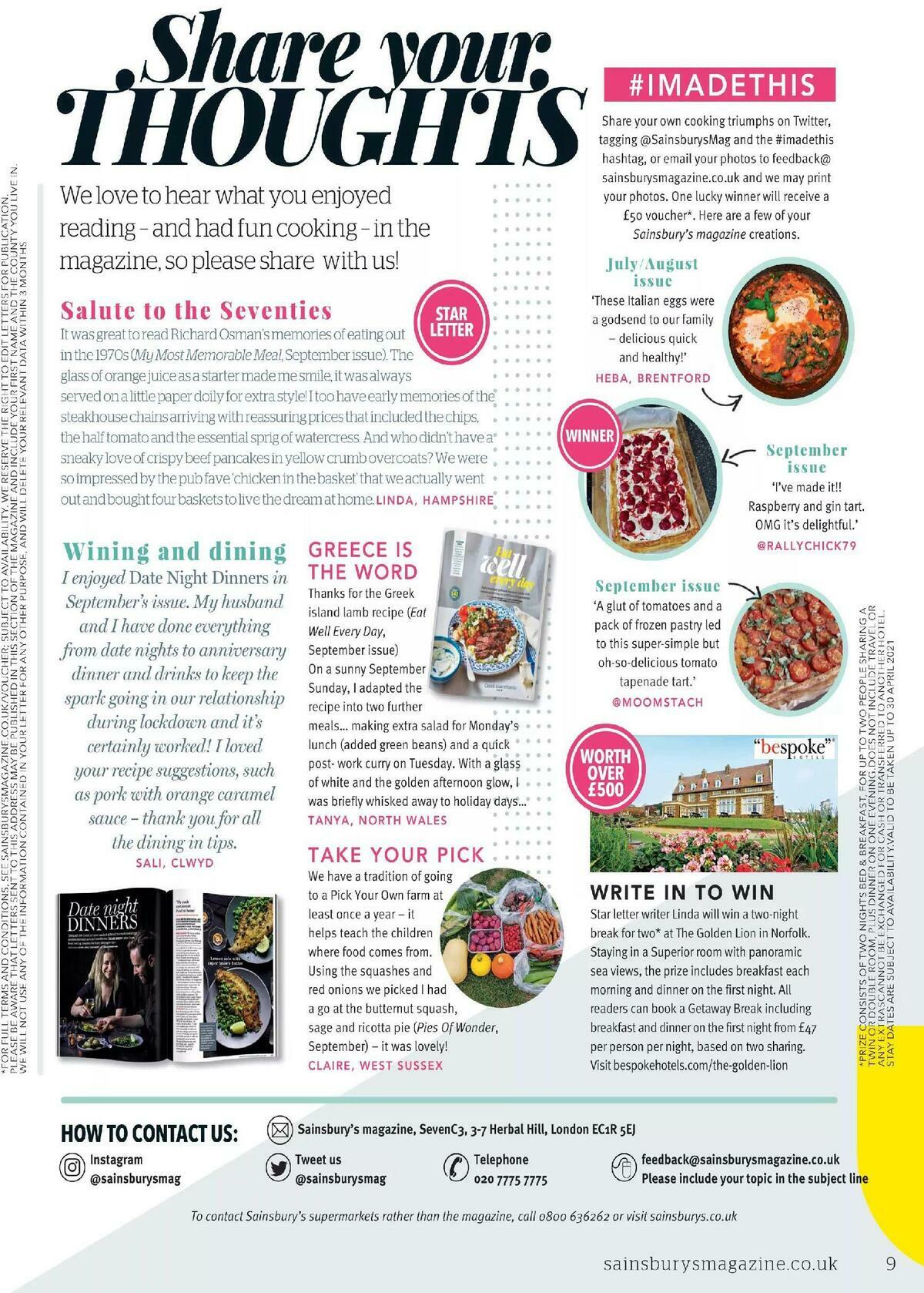 Sainsbury's Magazine November 2020 Offers from 1 November