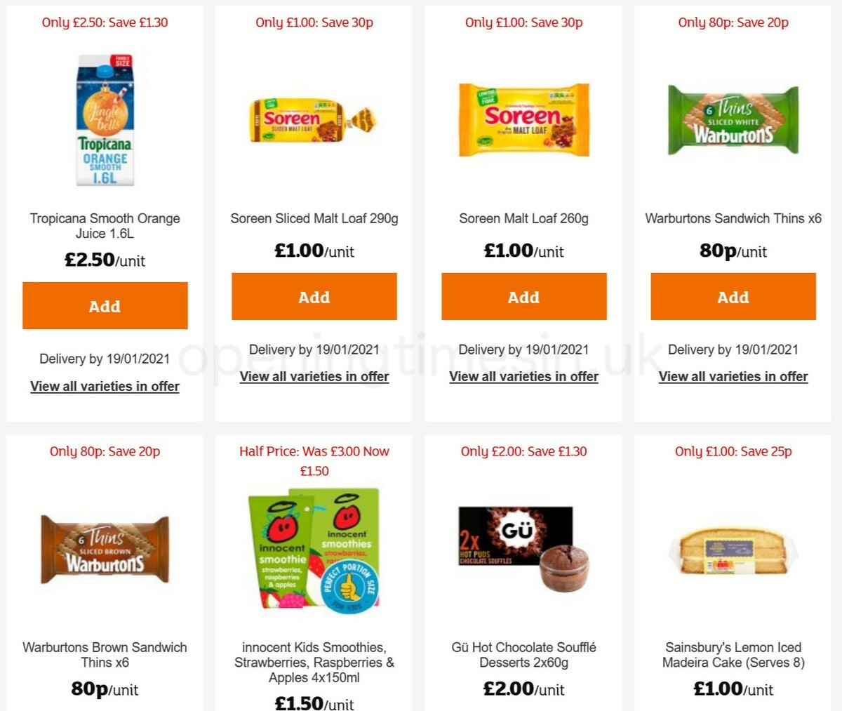 Sainsbury's Offers from 8 January