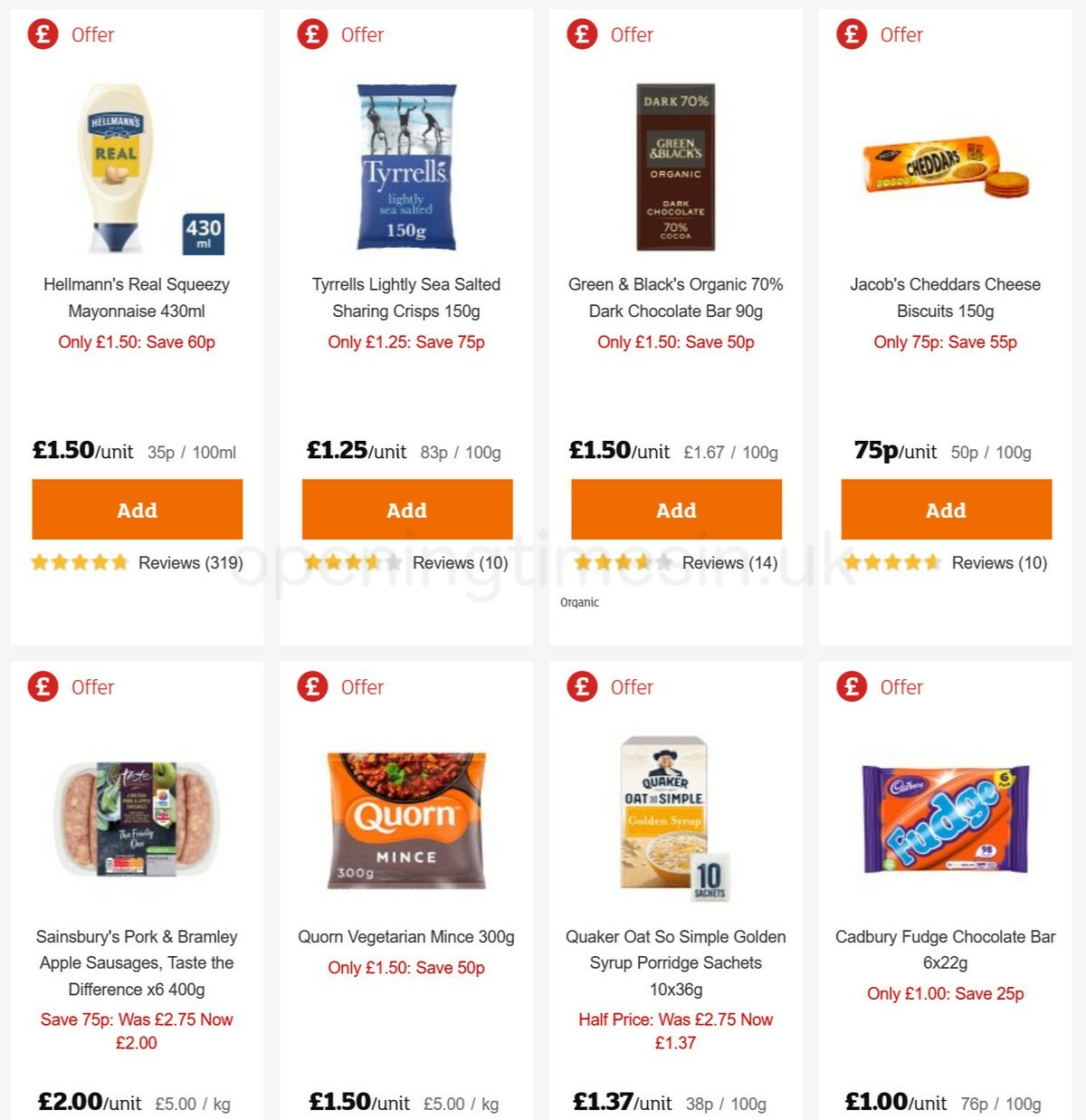 Sainsbury's Offers from 8 January