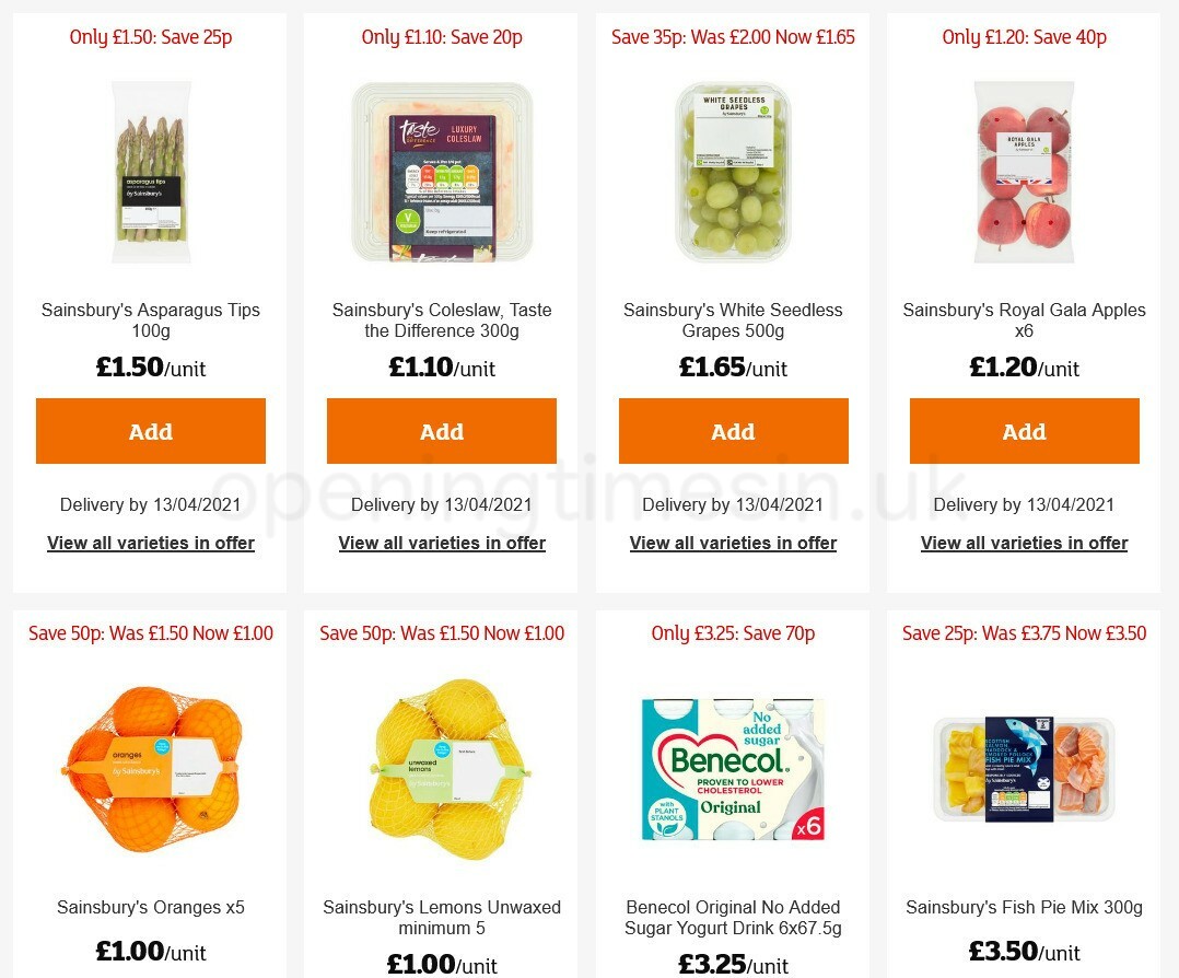 Sainsbury's Offers from 9 April