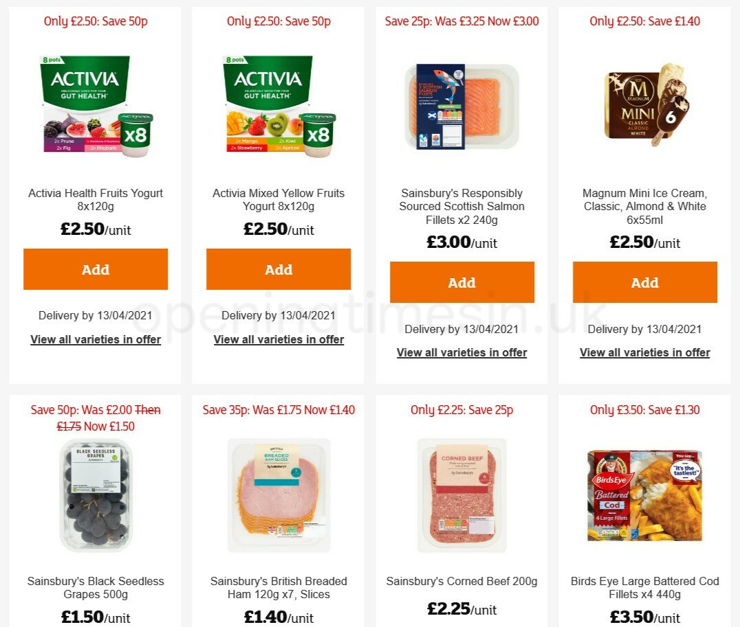 Sainsbury's Offers from 9 April