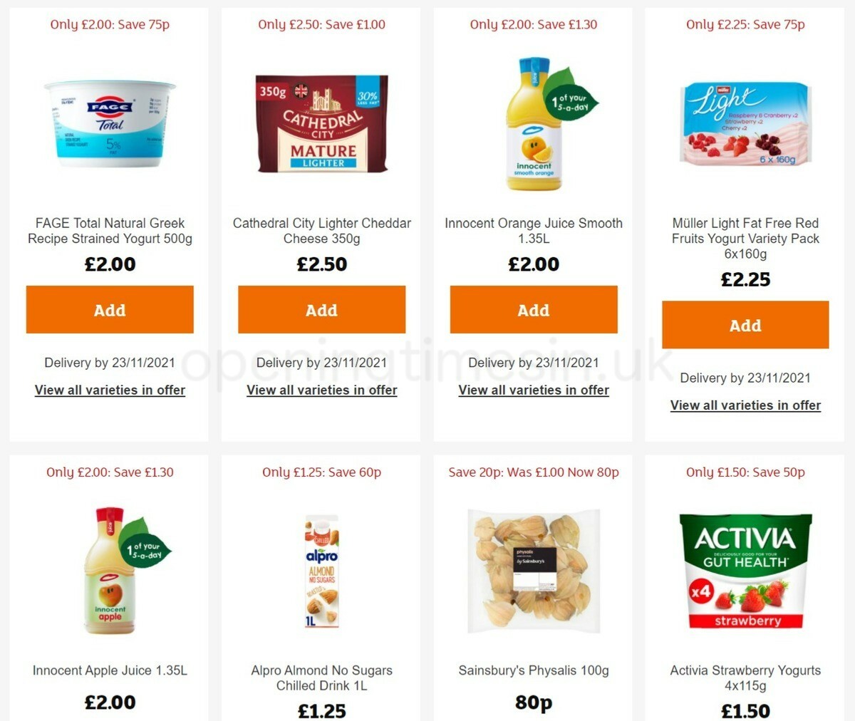 Sainsbury's Offers from 11 November