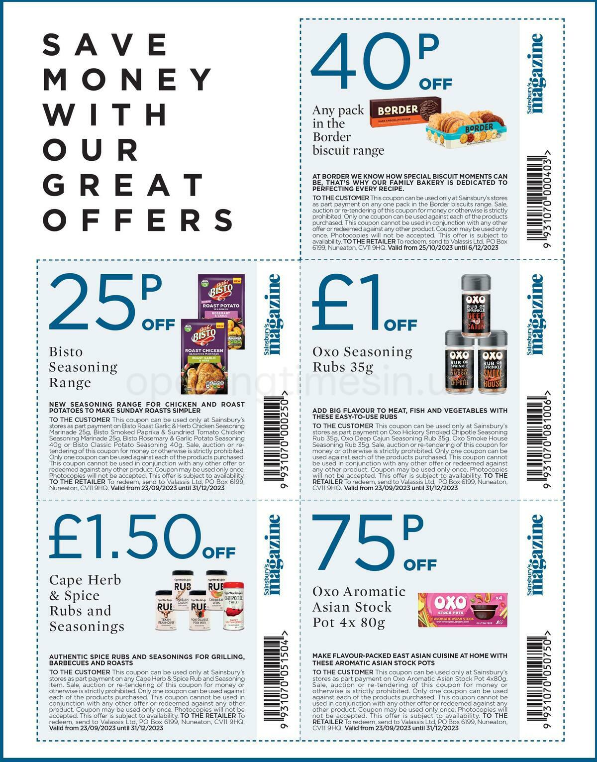 Sainsbury's Magazine November Offers from 1 November