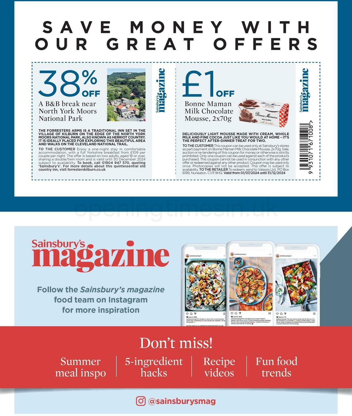 Sainsbury's Magazine July Offers from 4 July