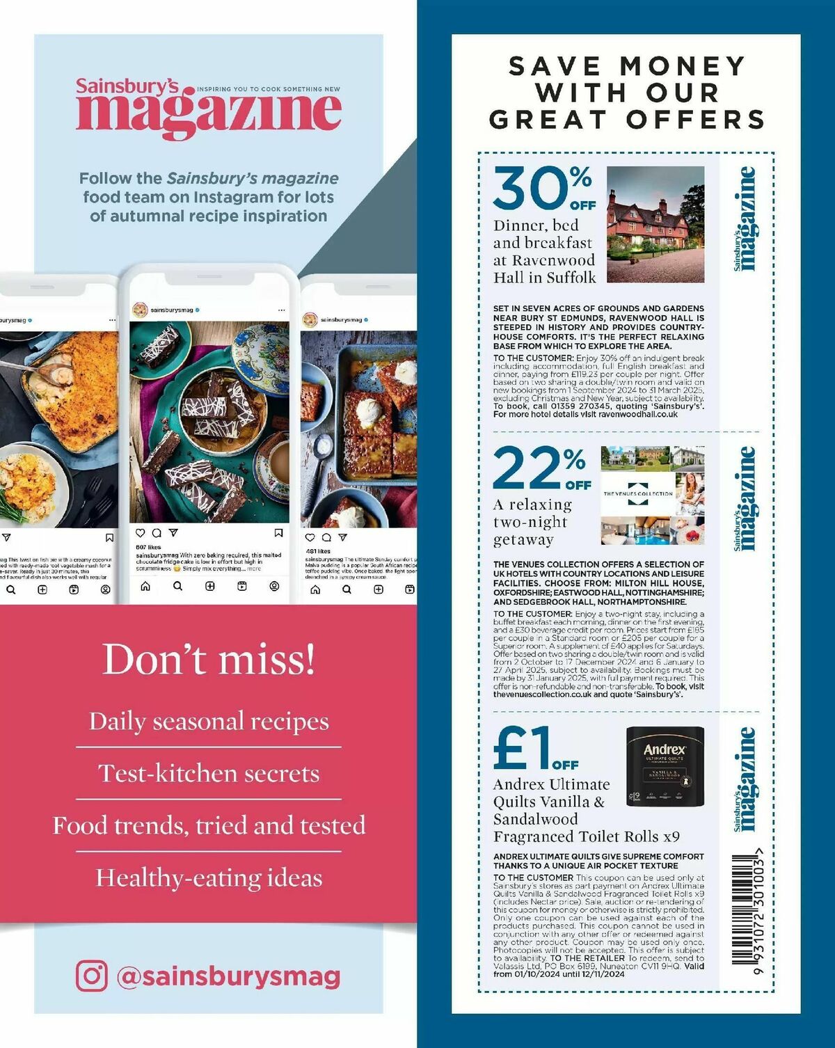 Sainsbury's Magazine October Offers from 1 October