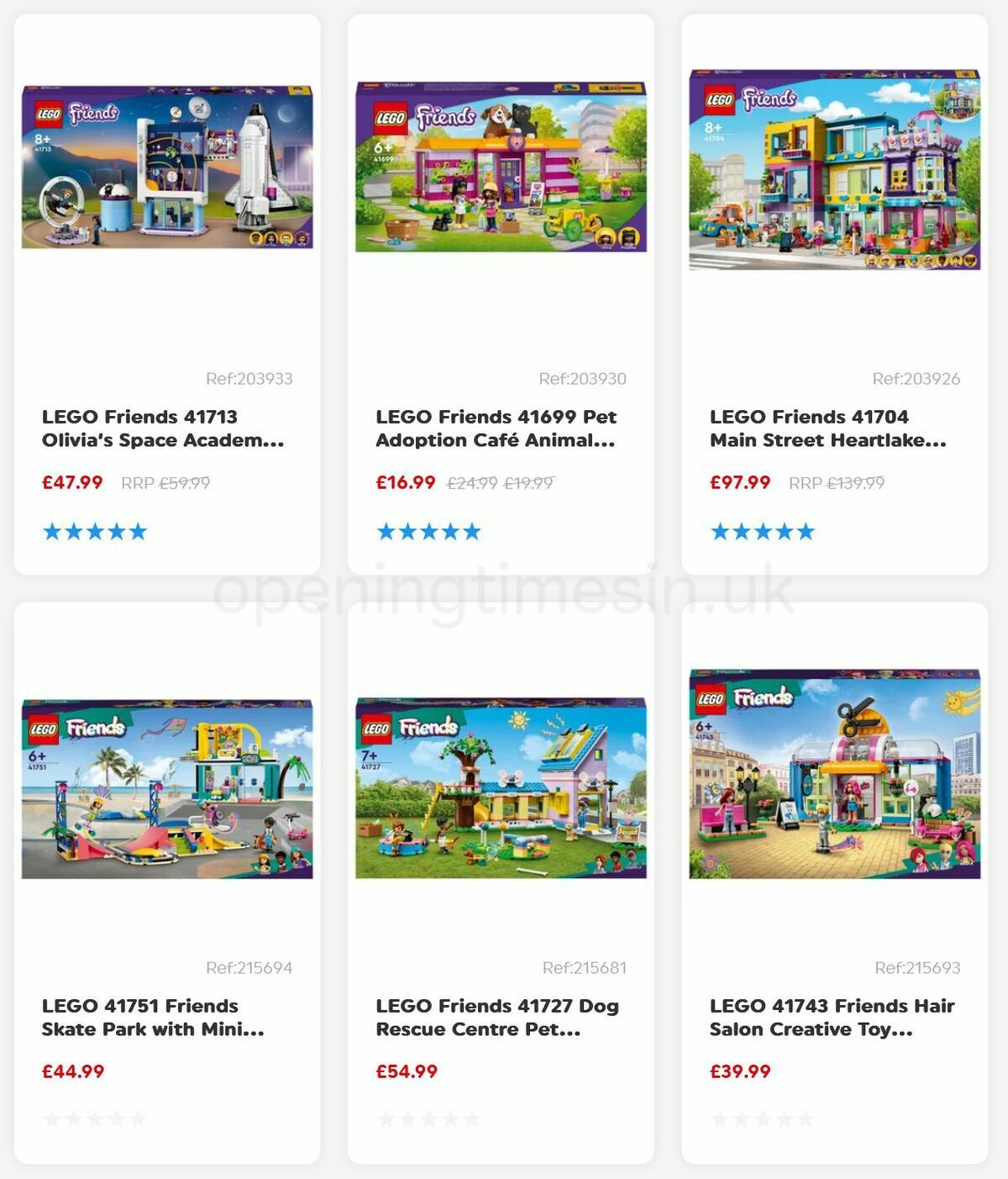 Smyths Toys New LEGO Friends Offers from 24 February