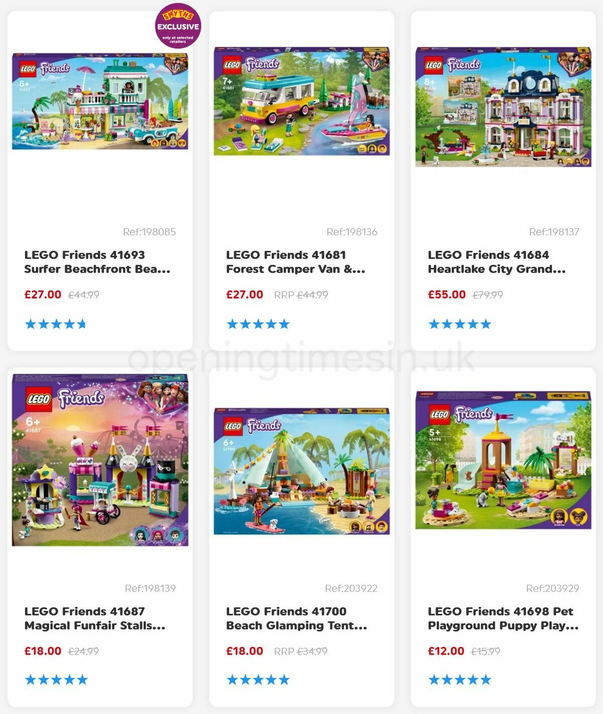 Smyths Toys New LEGO Friends Offers from 24 February