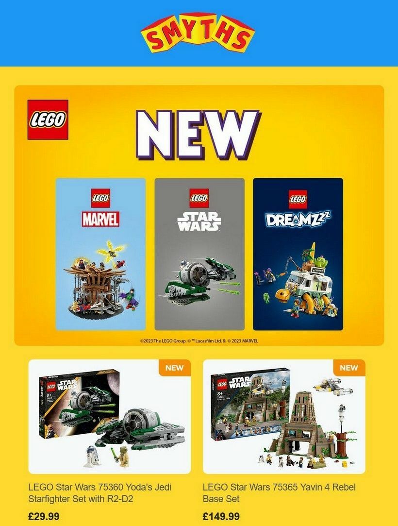 Smyths Toys LEGO New Arrivals Offers from 4 August