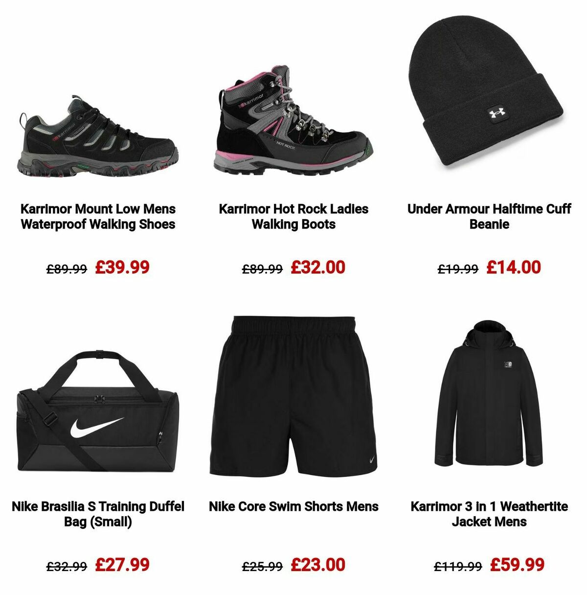 Sports Direct Offers from 1 December