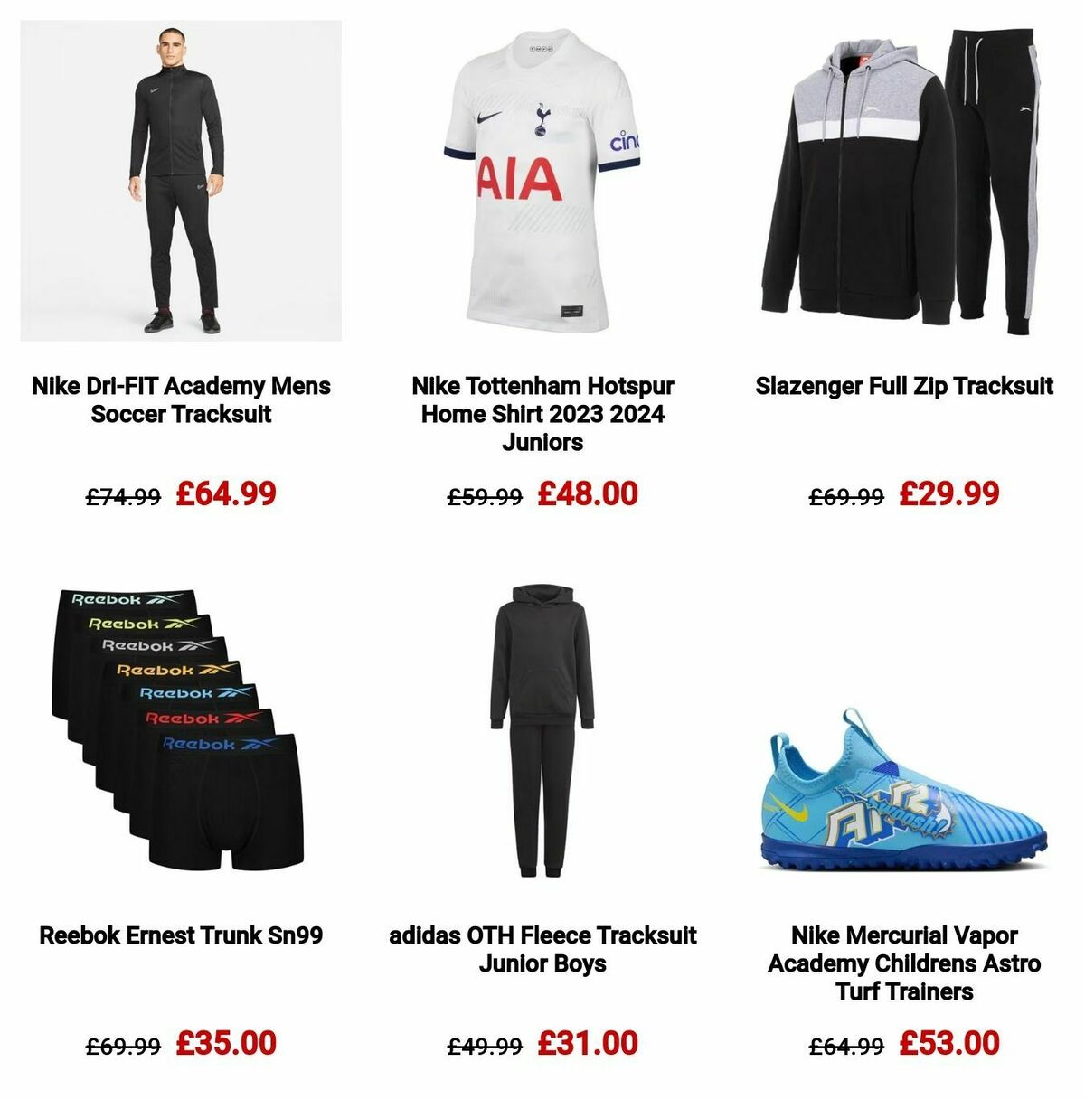 Sports Direct Offers from 1 December