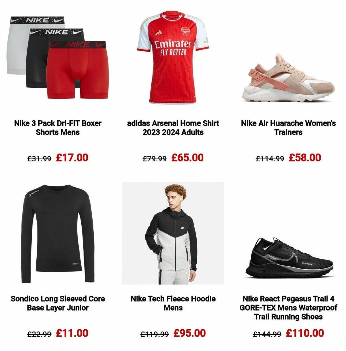 Sports Direct Offers from 1 December