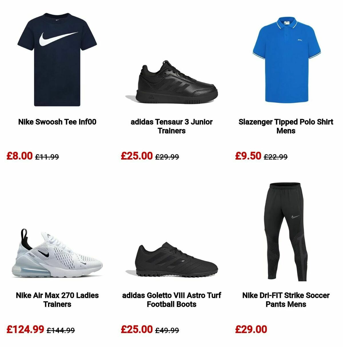 Sports Direct Offers from 12 August