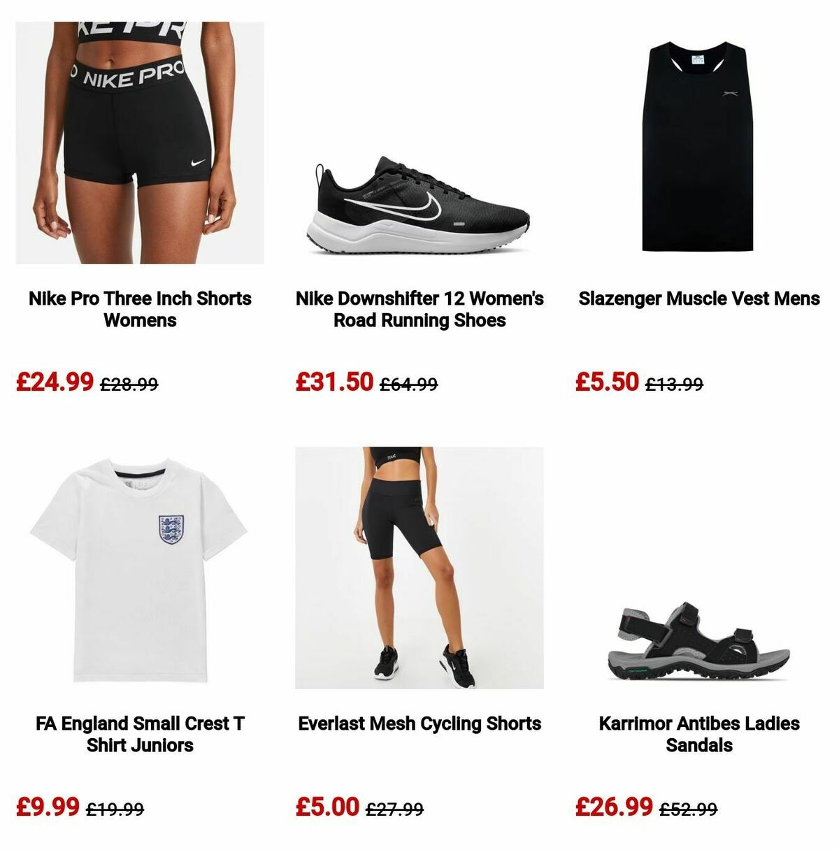 Sports Direct Offers from 12 August