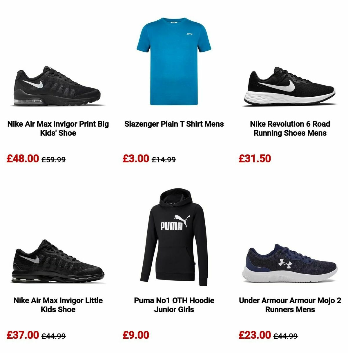 Sports Direct Offers from 12 August