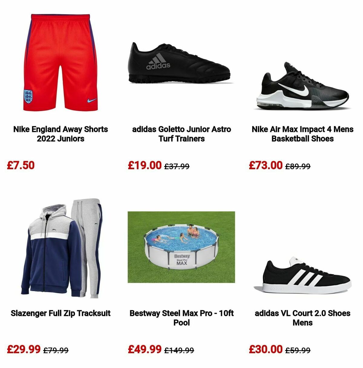 Sports Direct Offers from 12 August