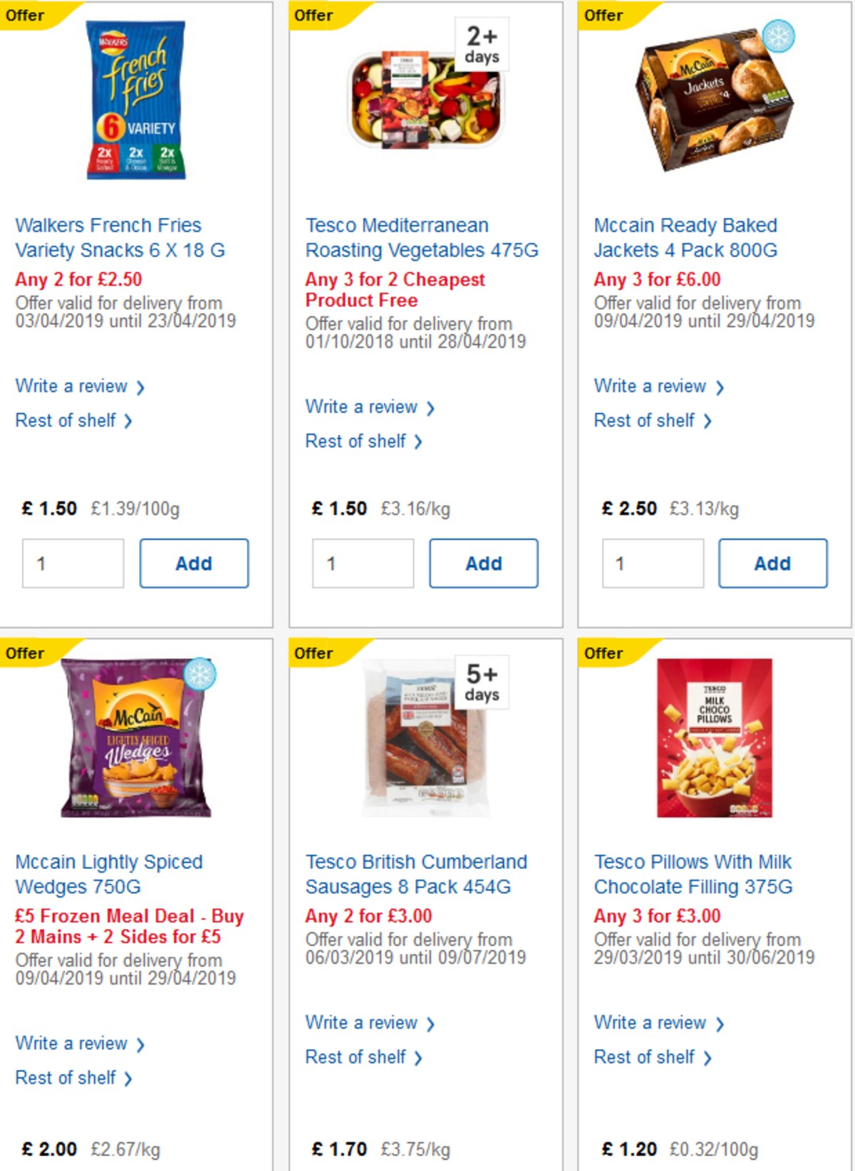 TESCO Offers from 10 April