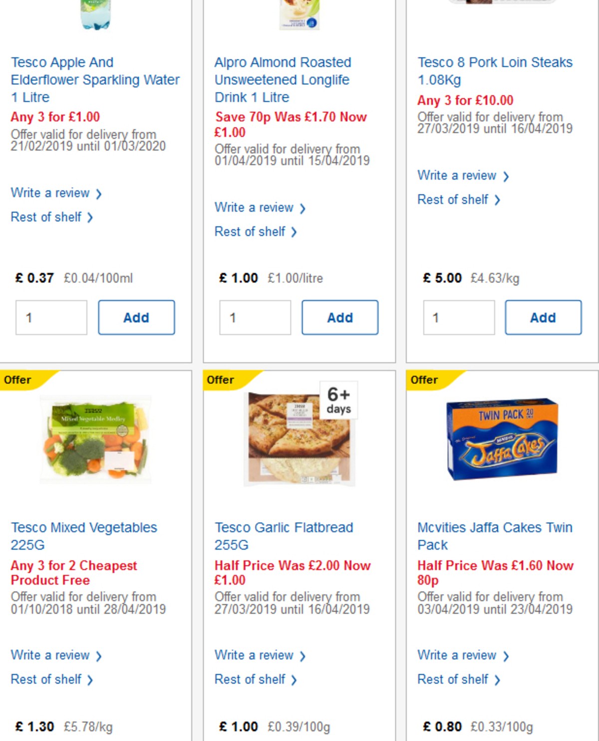 TESCO Offers from 10 April