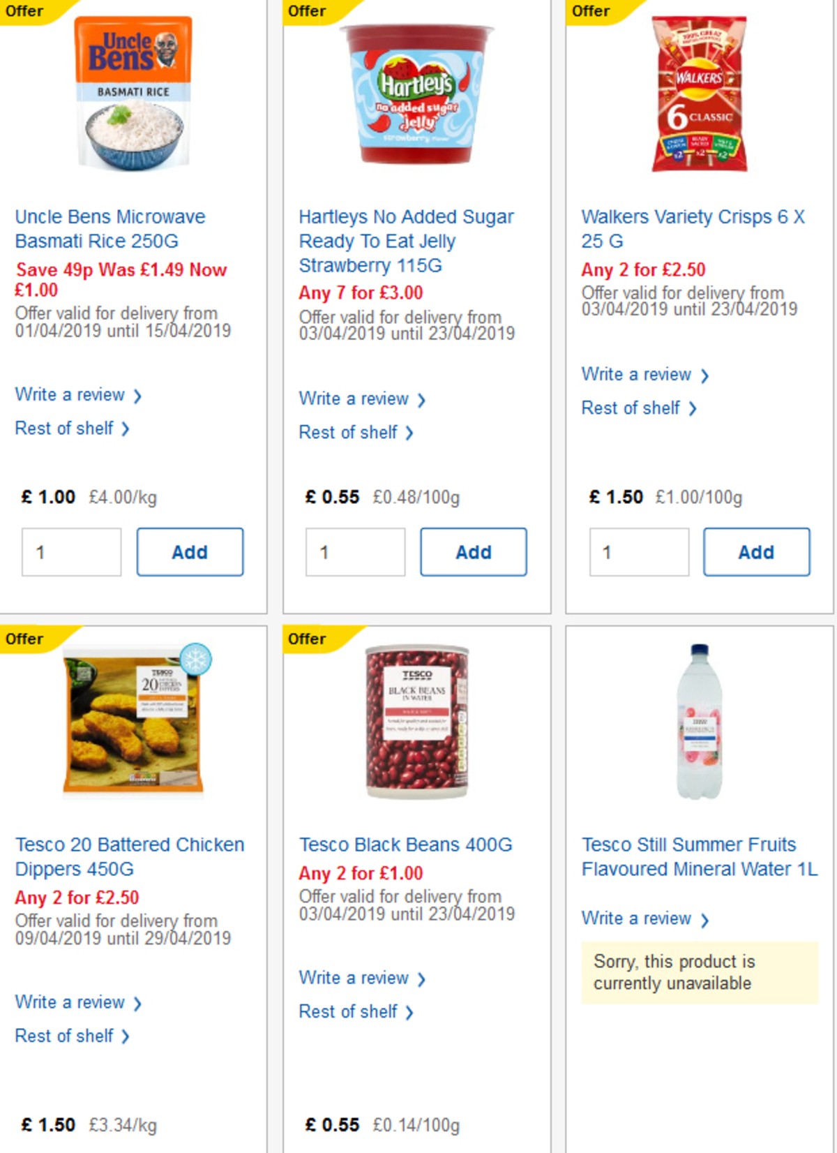 TESCO Offers from 10 April