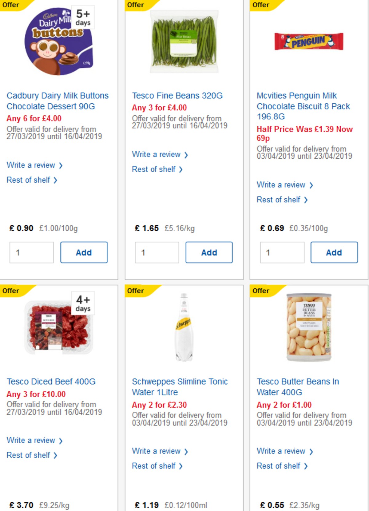 TESCO Offers from 10 April