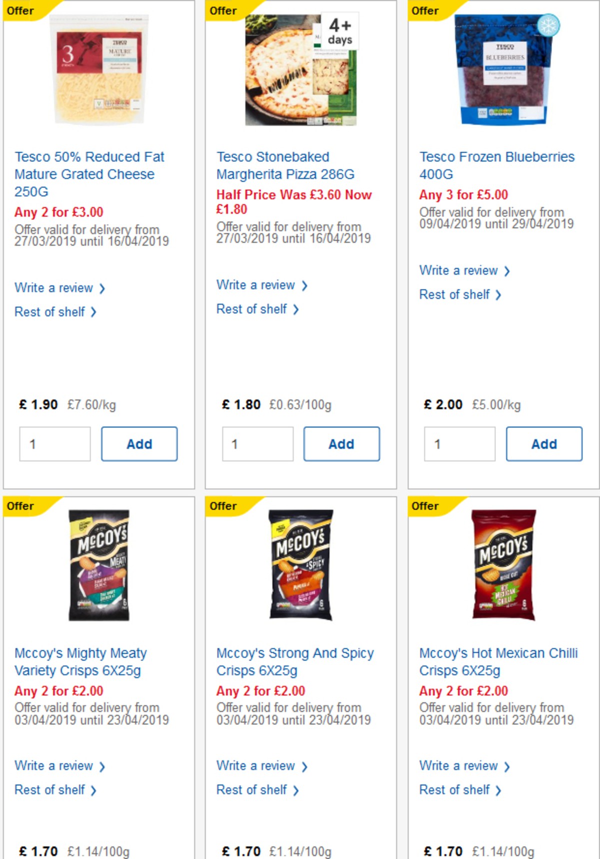 TESCO Offers from 10 April