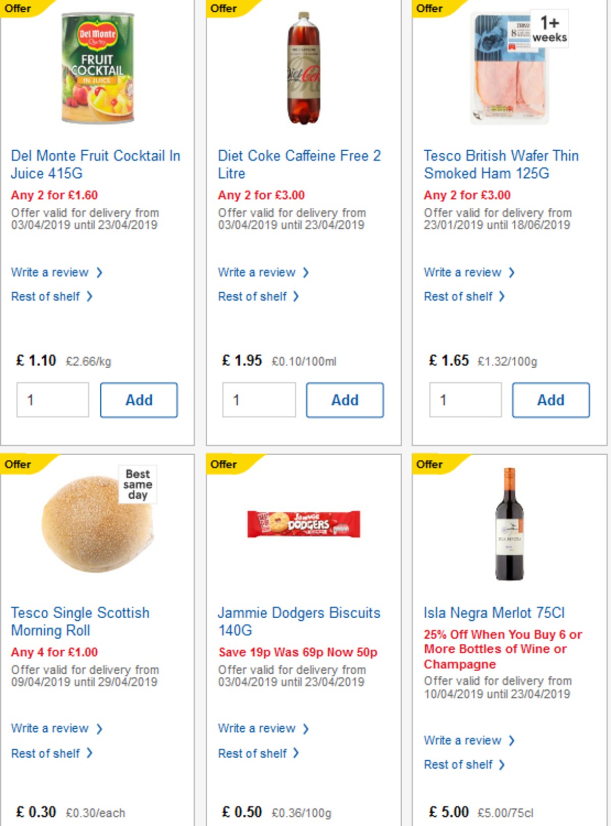 TESCO Offers from 10 April