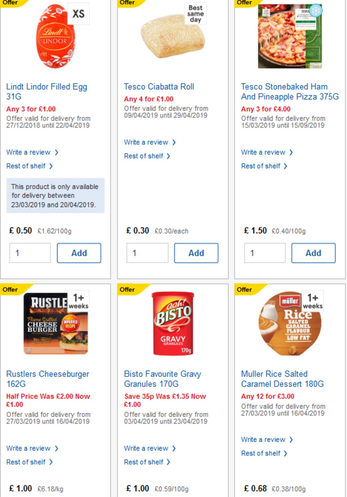 TESCO Offers from 10 April