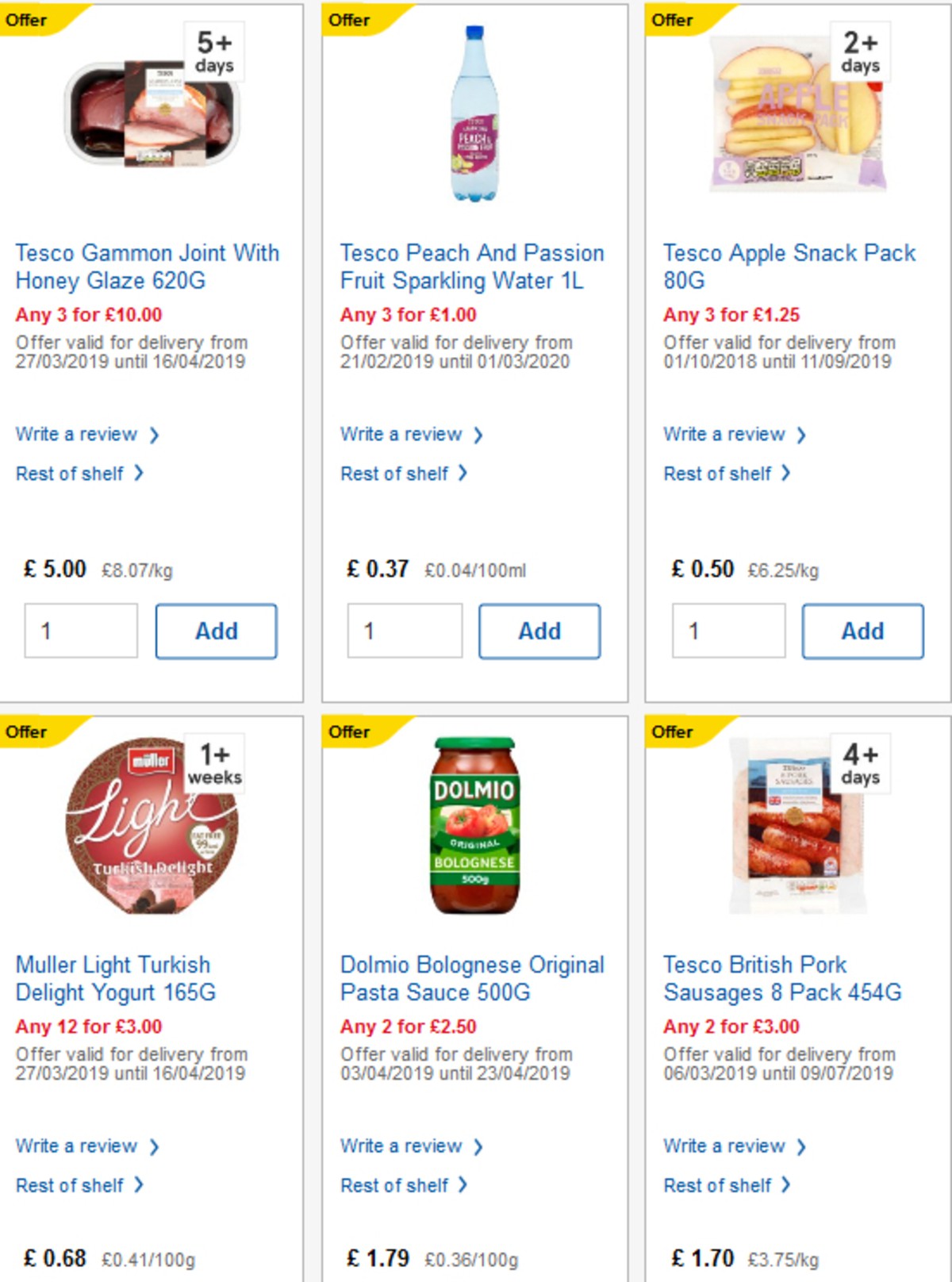 TESCO Offers from 10 April