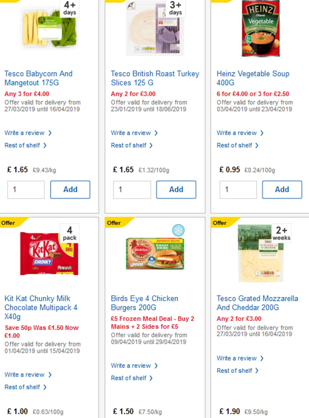 TESCO Offers from 10 April