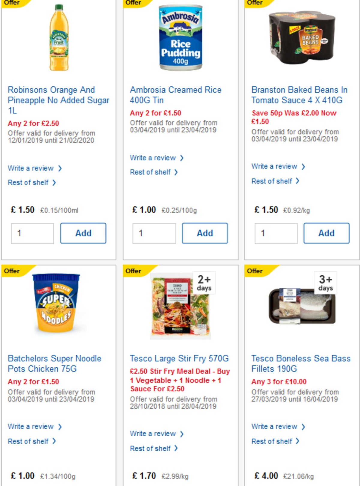 TESCO Offers from 10 April