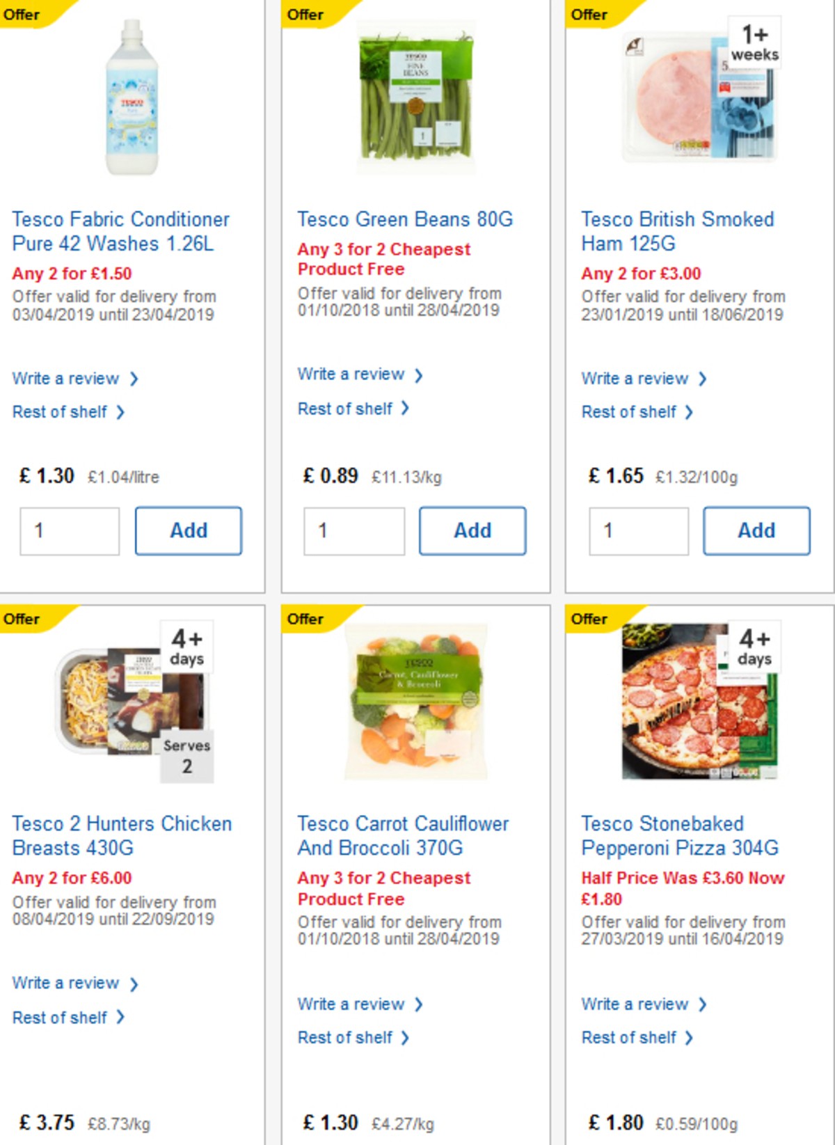 TESCO Offers from 10 April