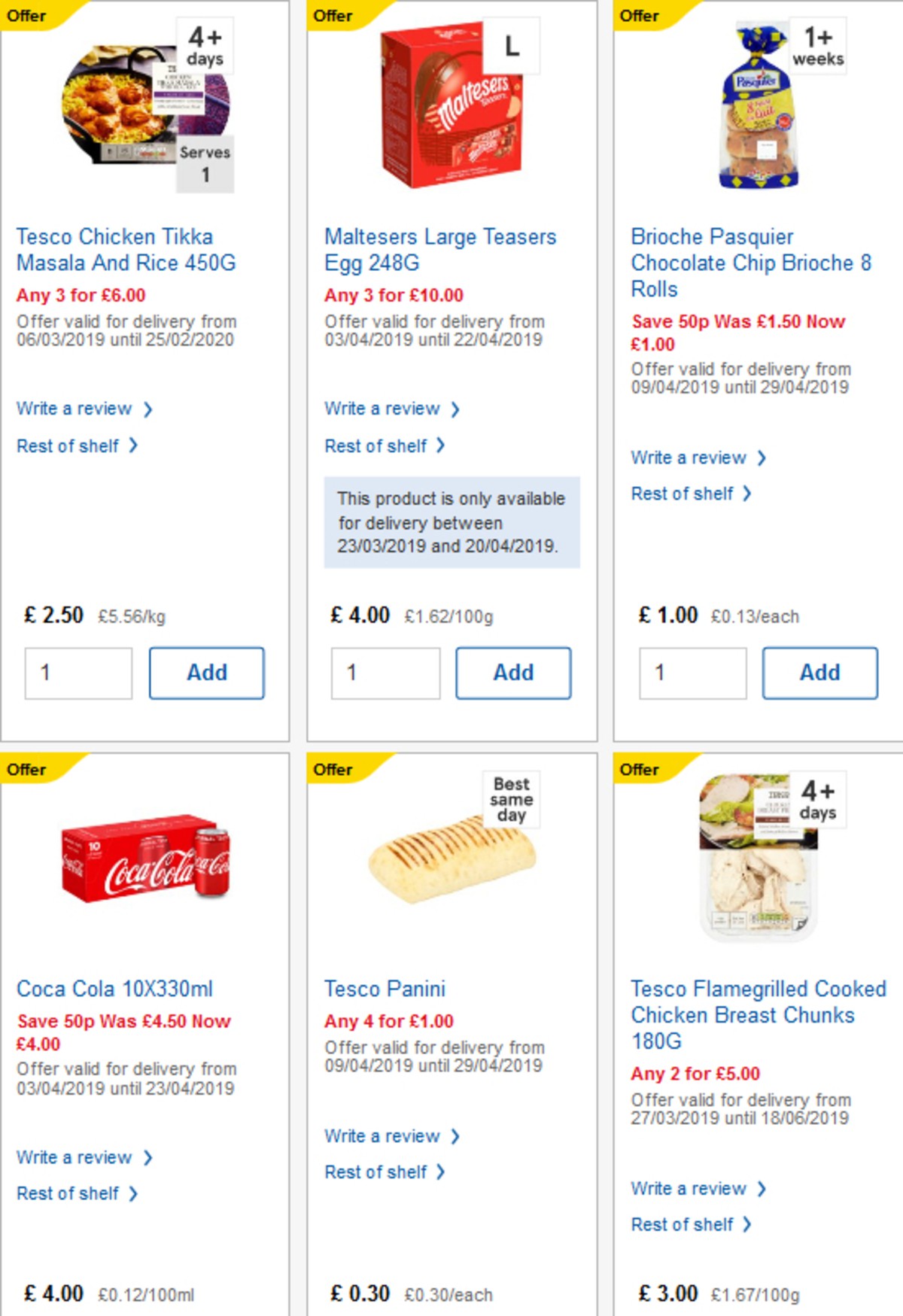 TESCO Offers from 10 April