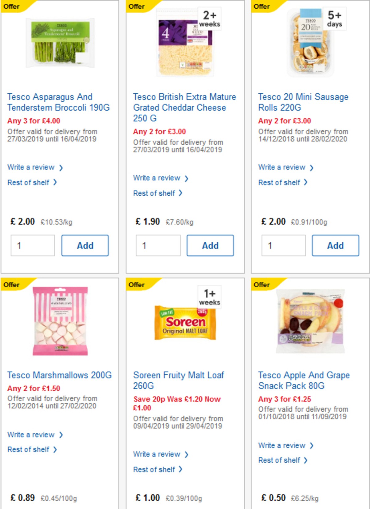 TESCO Offers from 10 April