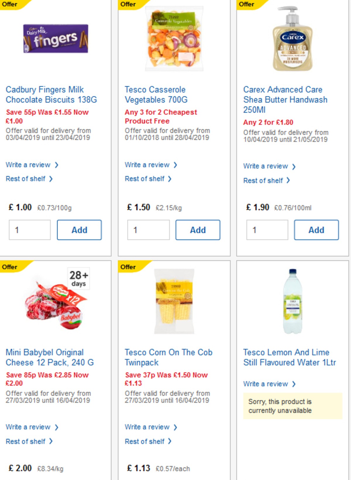 TESCO Offers from 10 April