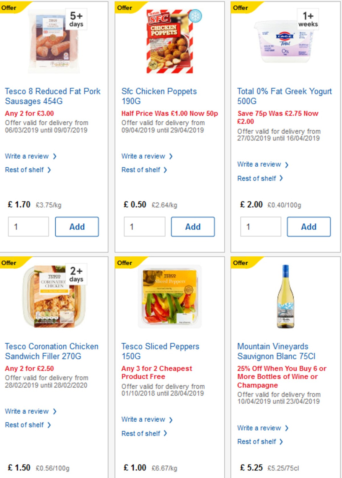 TESCO Offers from 10 April