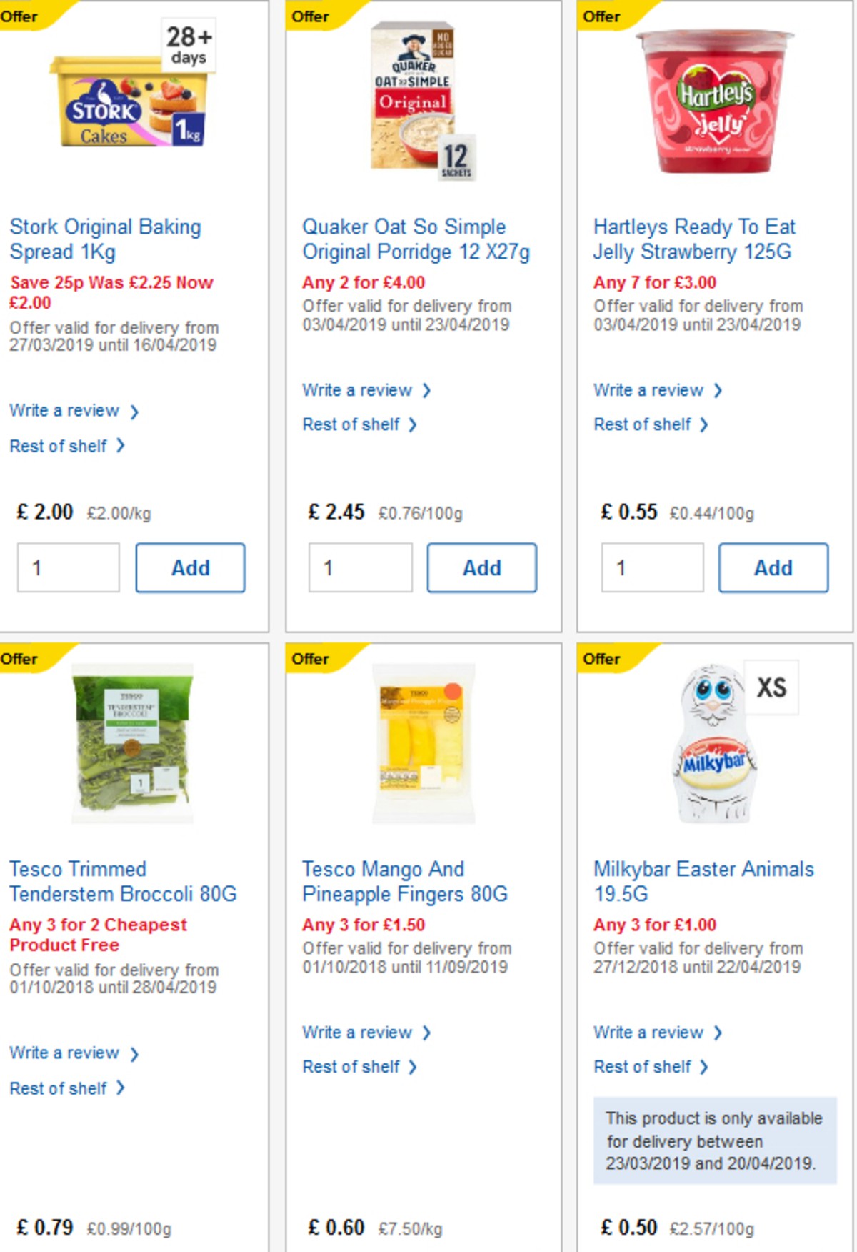 TESCO Offers from 10 April