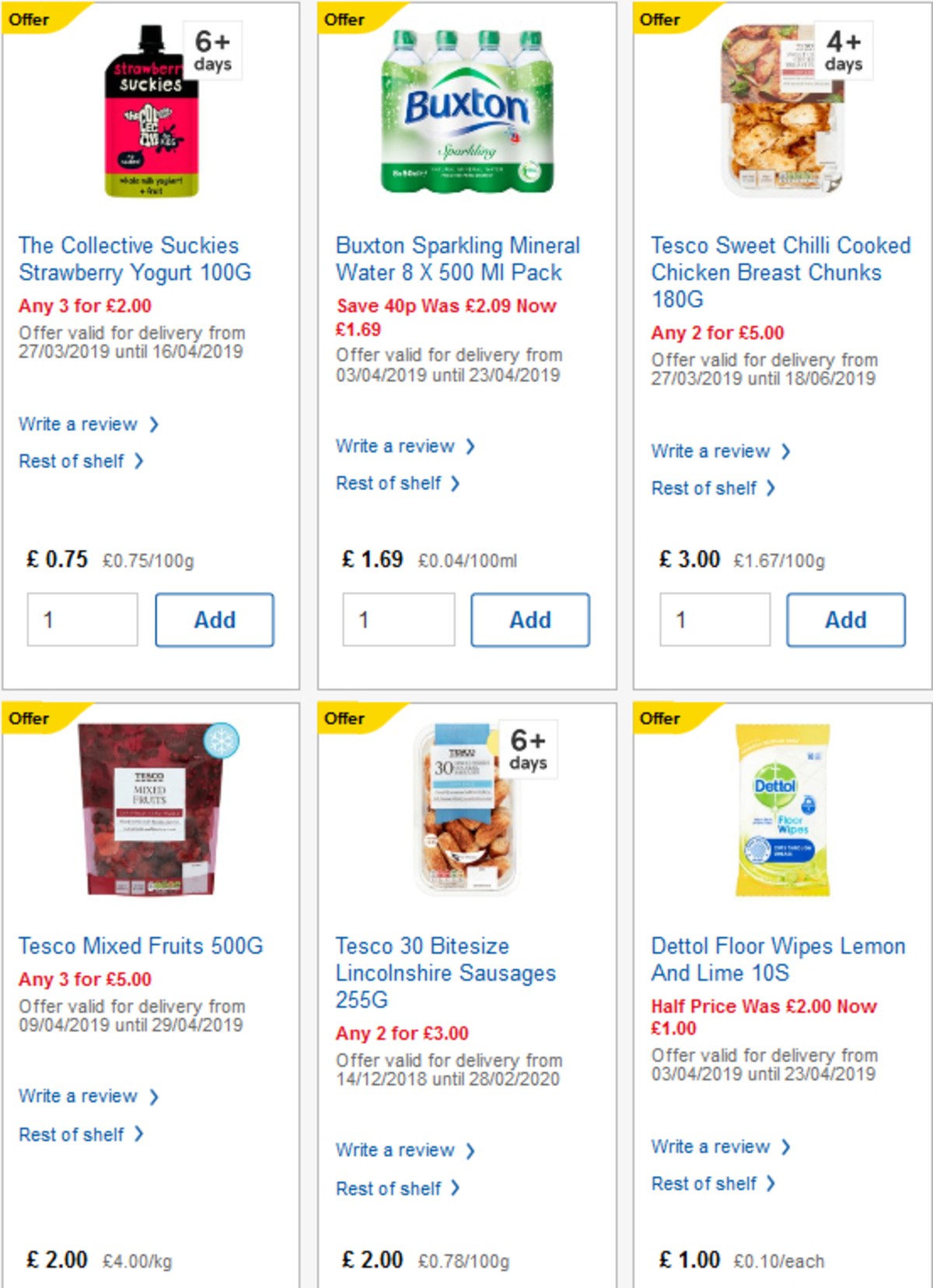 TESCO Offers from 10 April