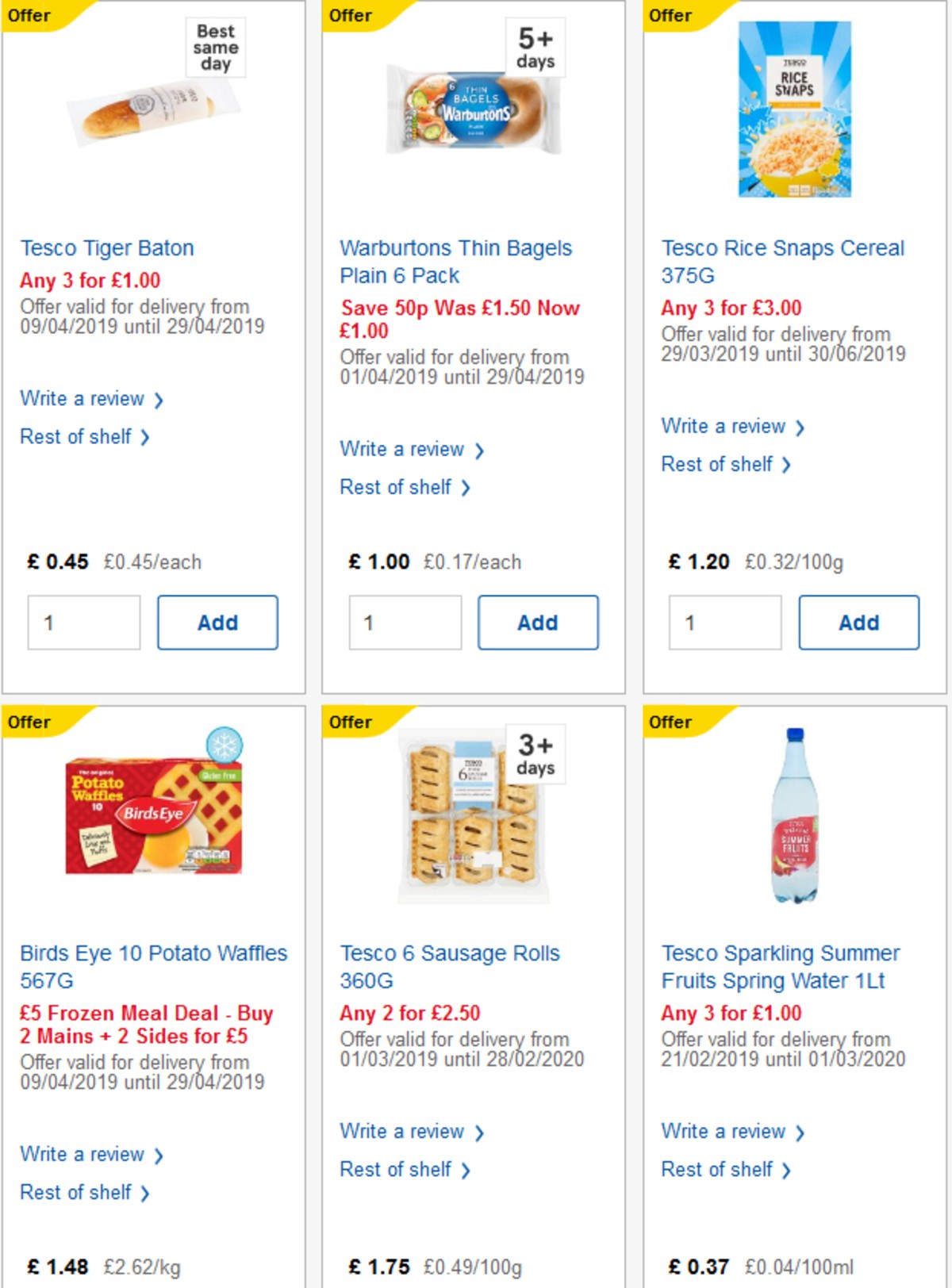 TESCO Offers from 10 April