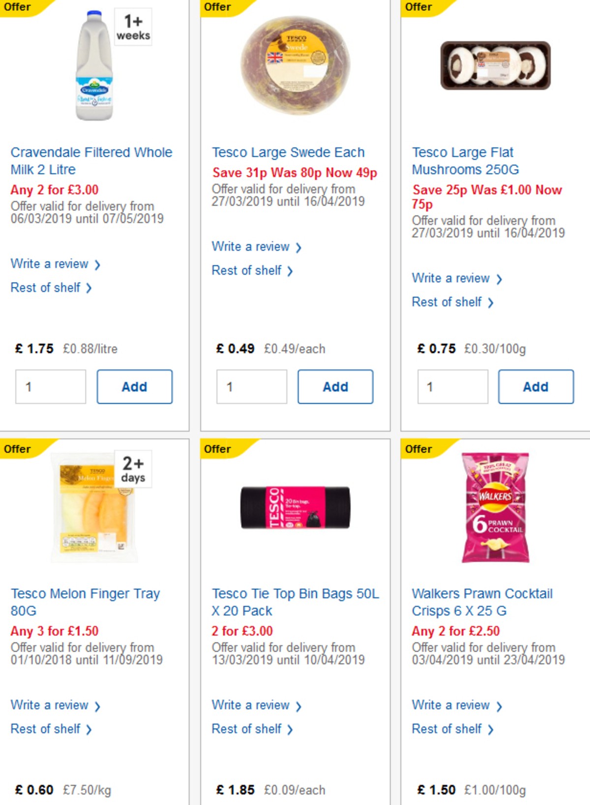 TESCO Offers from 10 April