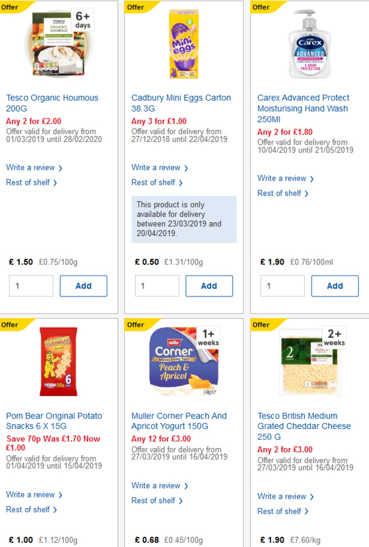 TESCO Offers from 10 April