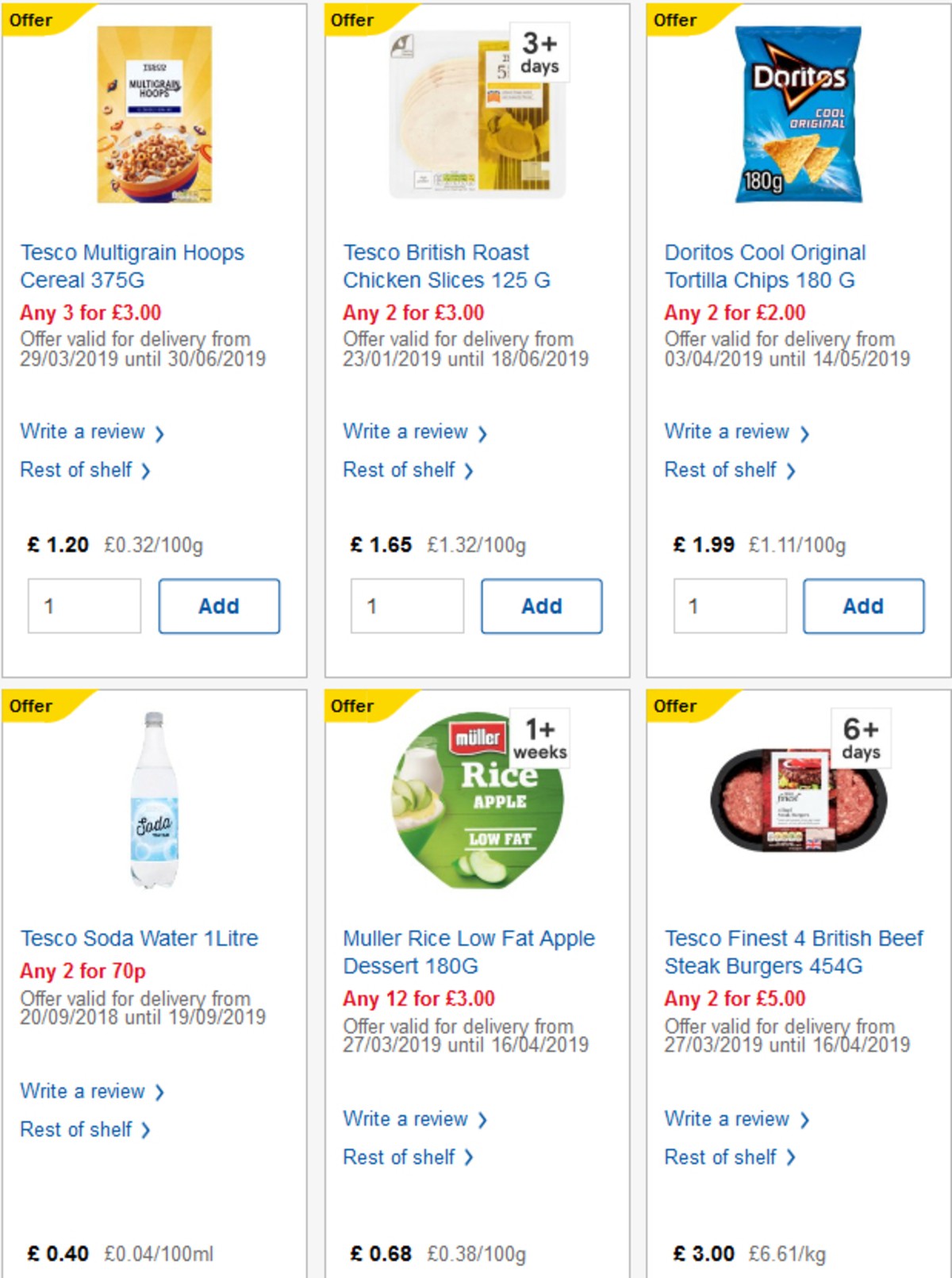 TESCO Offers from 10 April