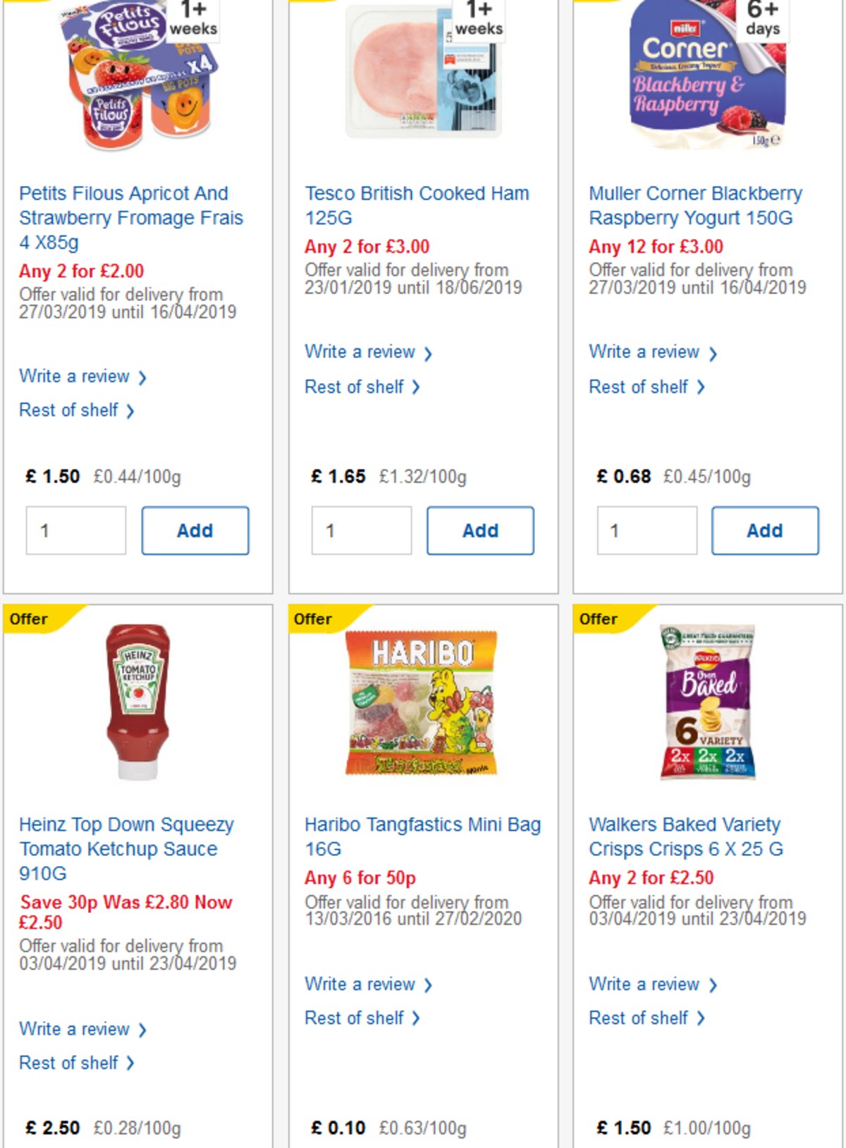 TESCO Offers from 10 April