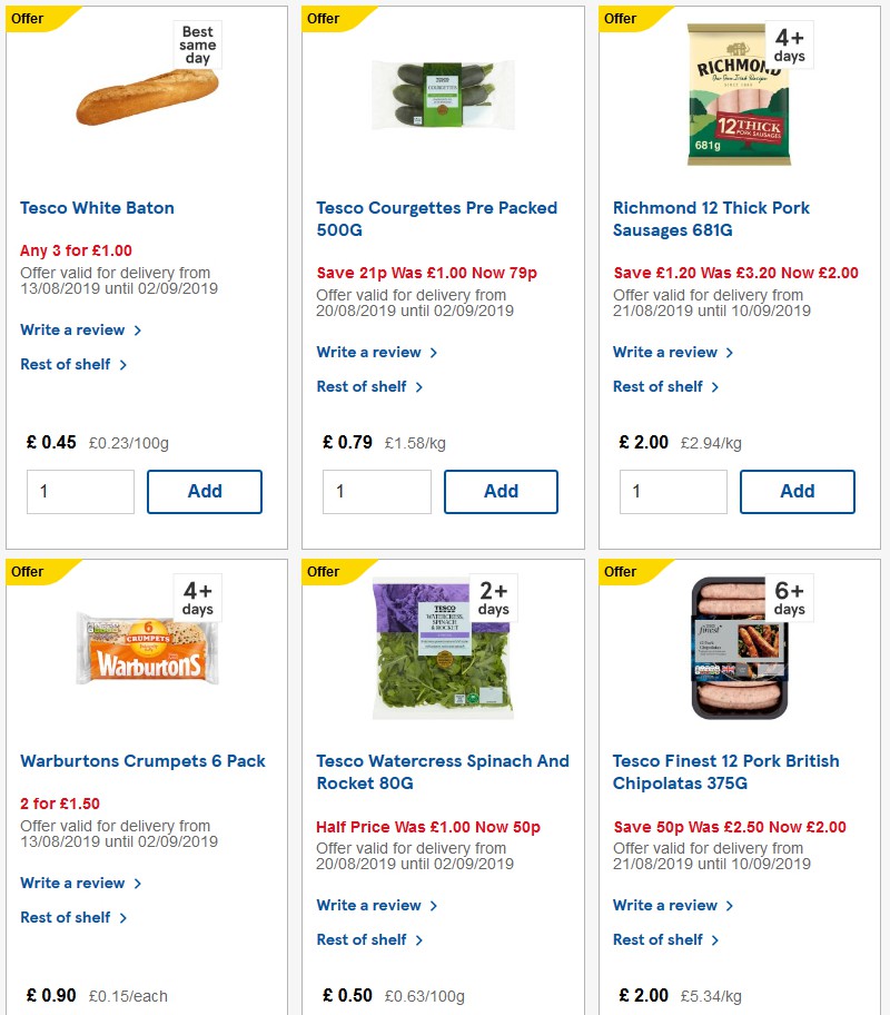 TESCO Offers from 28 August