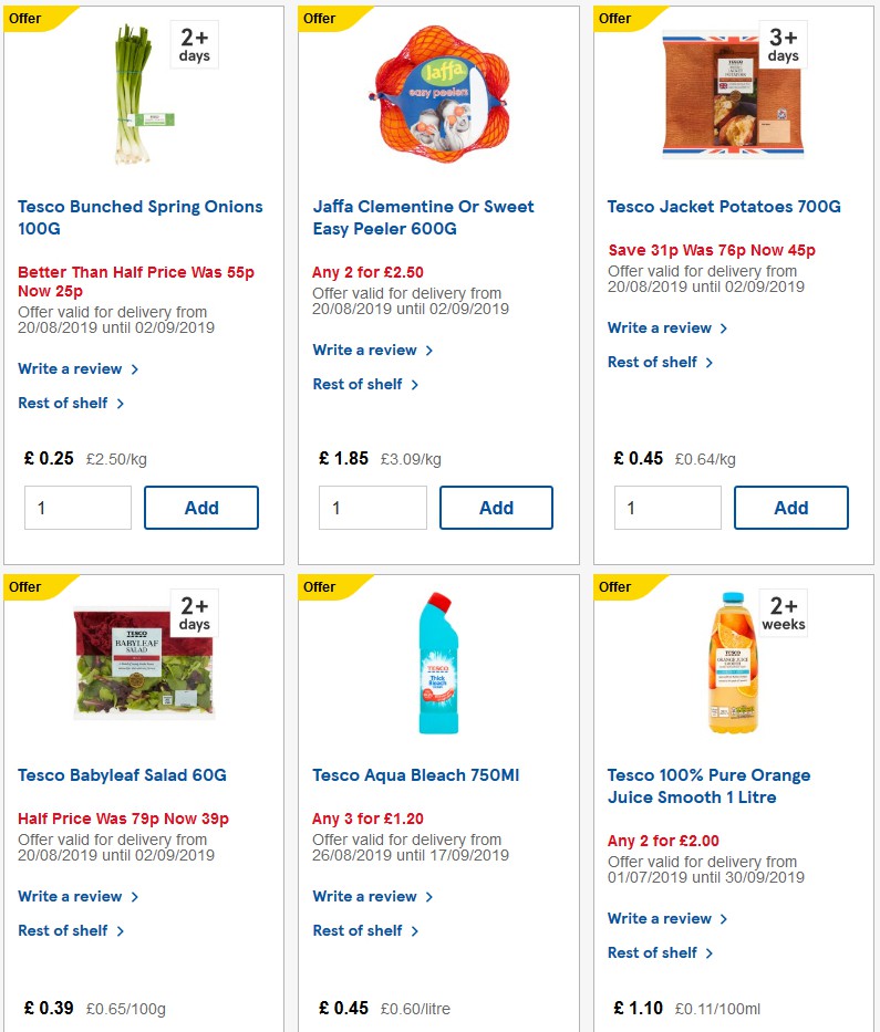 TESCO Offers from 28 August